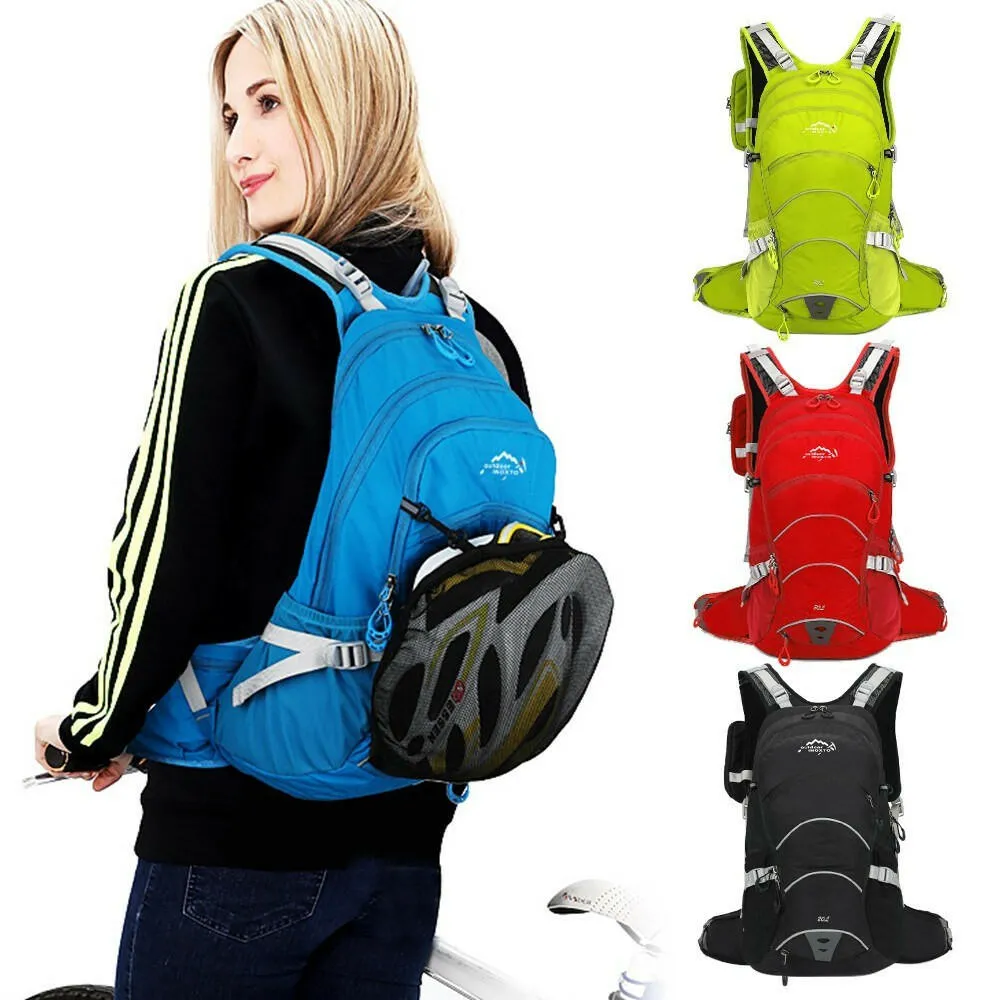 20L Cycling Backpack Waterproof Men Women Bike Backpack with Helmet Net for Running Cycling Hiking Biking Camping