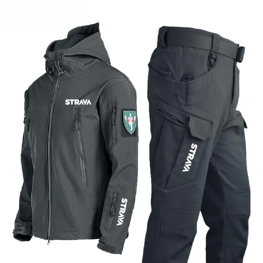 Autumn winter hiking  men's jacket pants waterproof suit thermal blacknorway™