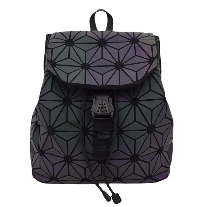 Casual Fashion Women's Backpack With Luminous Geometric Pattern For School