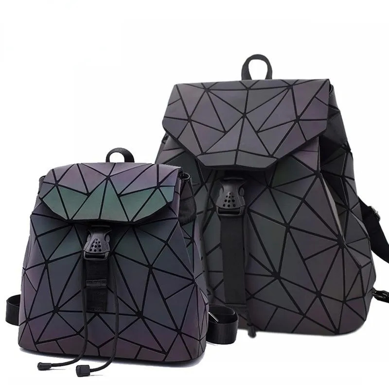 Casual Fashion Women's Backpack With Luminous Geometric Pattern For School