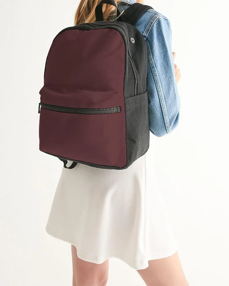 Dark Pink Brown Canvas Backpack | Dark Pastel Pink Brown | C0M60Y30K80