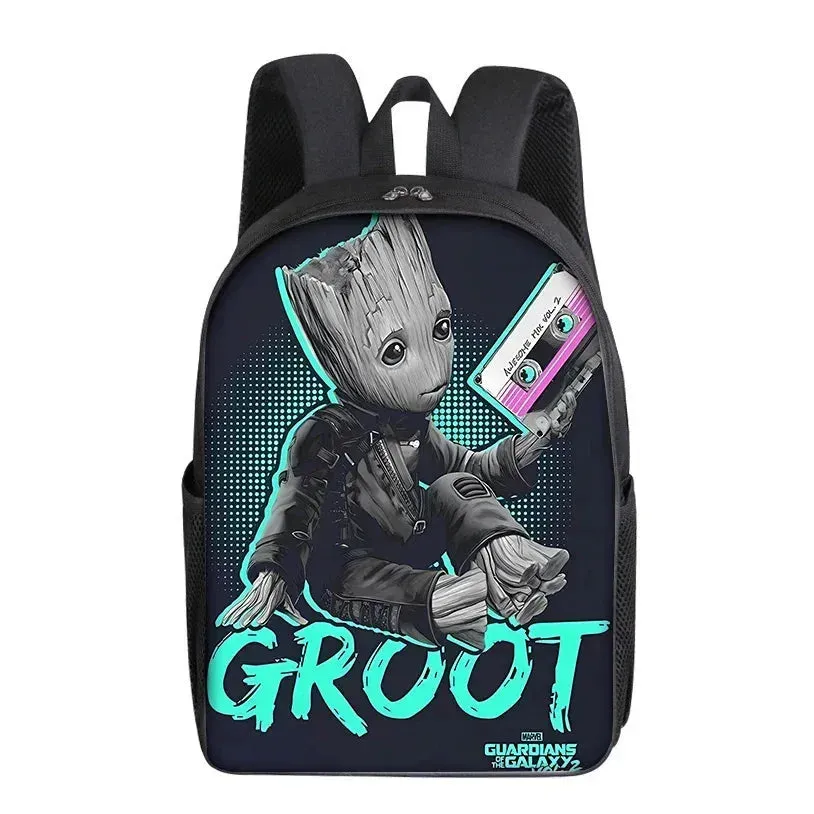 Groot Marvel Superhero School Backpack with Cartoon Design - Stylish Knapsack for Kids and Adults, Perfect Gift for Students