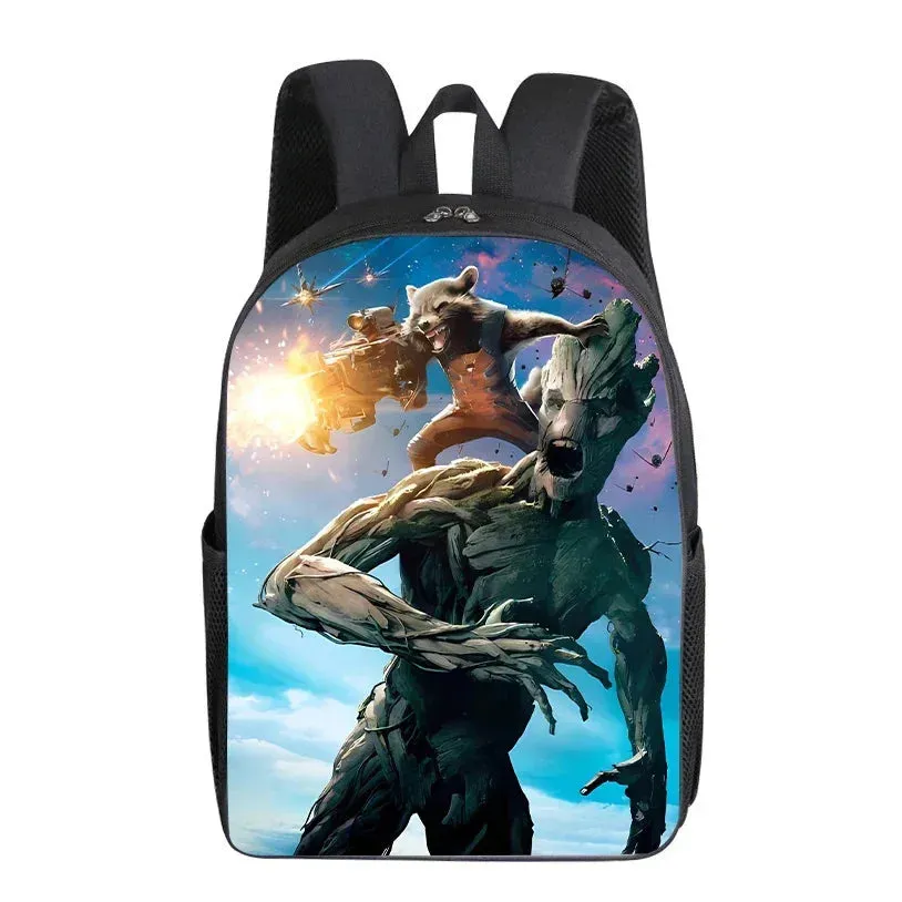 Groot Marvel Superhero School Backpack with Cartoon Design - Stylish Knapsack for Kids and Adults, Perfect Gift for Students