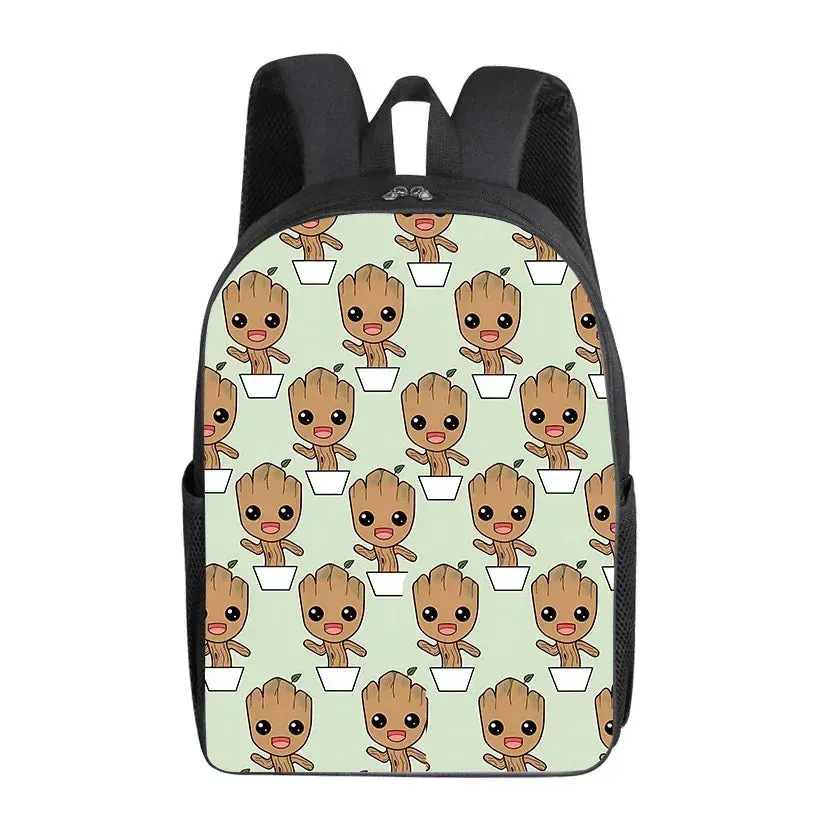 Groot Marvel Superhero School Backpack with Cartoon Design - Stylish Knapsack for Kids and Adults, Perfect Gift for Students