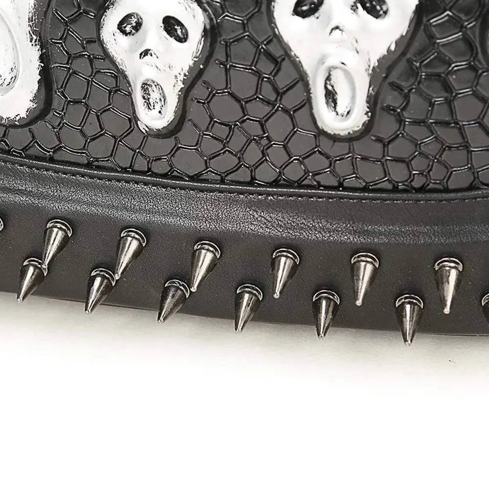 Halloween Backpack 3D Skull Ghost Doodle Morph Backpack Rivets Punk Laptop Computer Bag