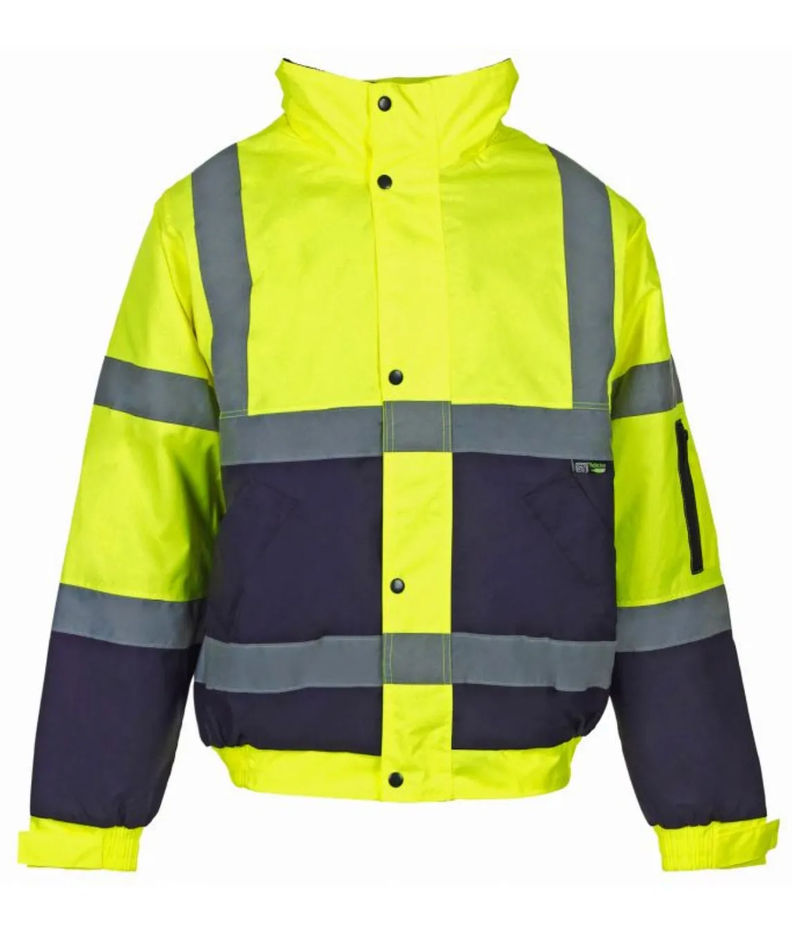 Hi Vis Yellow/Navy Two Tone Bomber Jacket