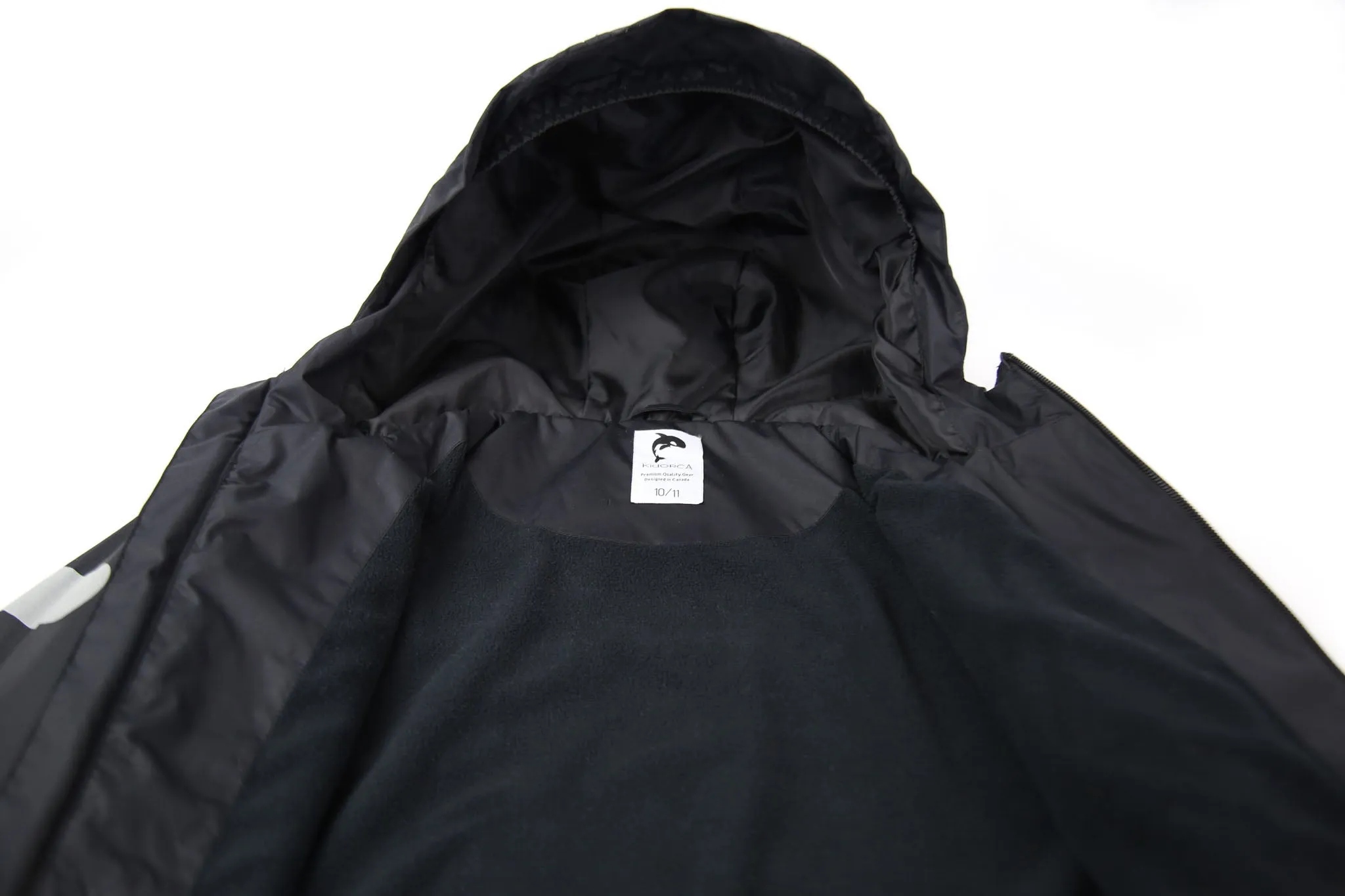 KidORCA Kids Rain Jacket Insulated _ Black _ Model 2022