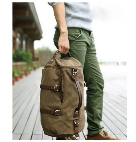 Large capacity man travel bag outdoor mountaineering backpack men bags hiking camping canvas bucket shoulder bag