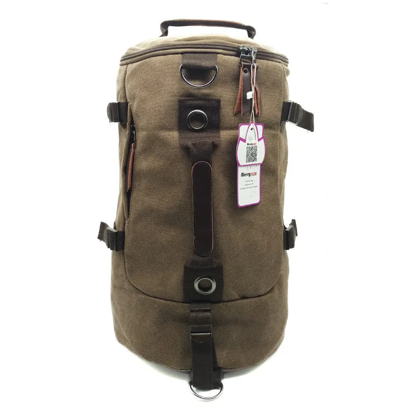 Large capacity man travel bag outdoor mountaineering backpack men bags hiking camping canvas bucket shoulder bag