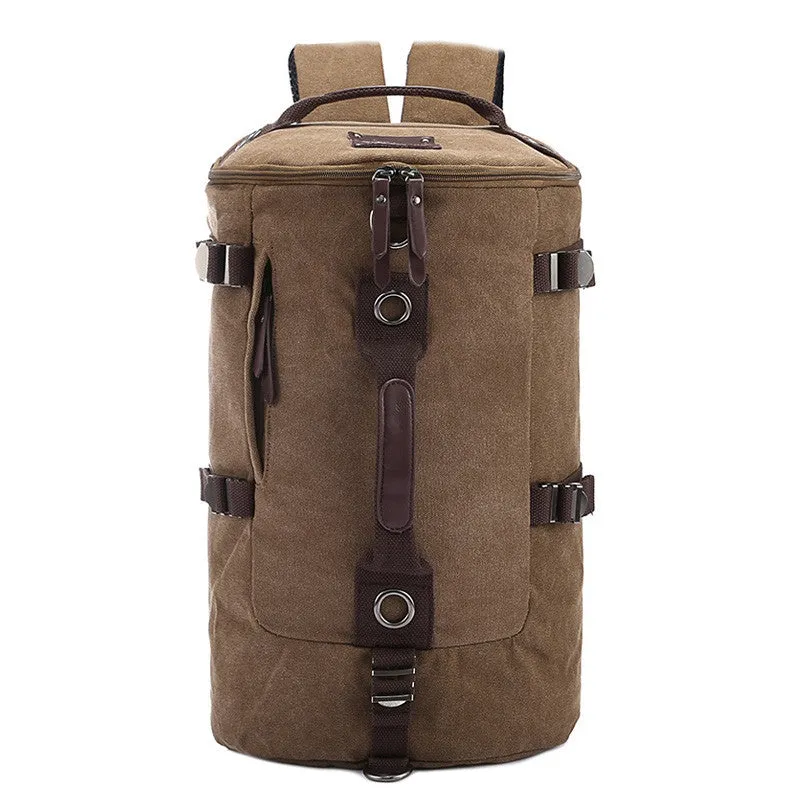 Large capacity man travel bag outdoor mountaineering backpack men bags hiking camping canvas bucket shoulder bag