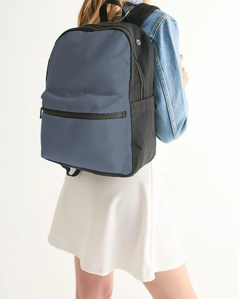 Medium Dark Blue Canvas Backpack | Medium Dark Pale Pastel Blue | C30M15Y0K60