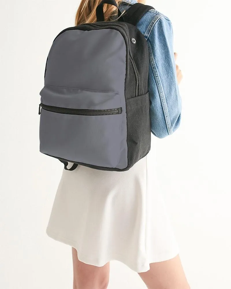 Medium Dark Blue Gray Canvas Backpack | Medium Dark Pale Blue Gray | C10M10Y0K60