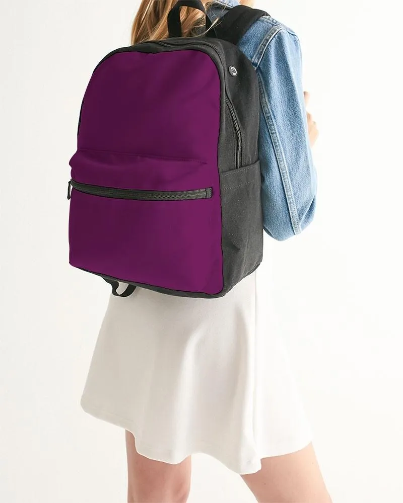 Medium Dark Magenta Purple Canvas Backpack | Medium Dark Pure Magenta Purple | C25M100Y0K60