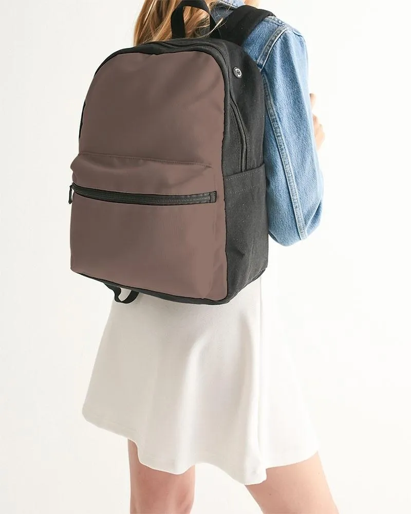 Medium Dark Red Brown Canvas Backpack | Medium Dark Pale Pastel Red Brown | C0M30Y30K60