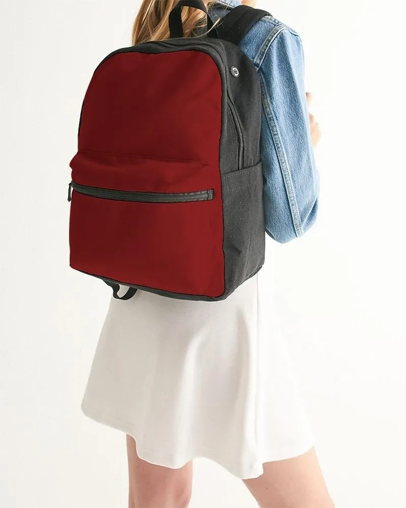 Medium Dark Red Canvas Backpack | Medium Dark Pure Red | C0M100Y100K60