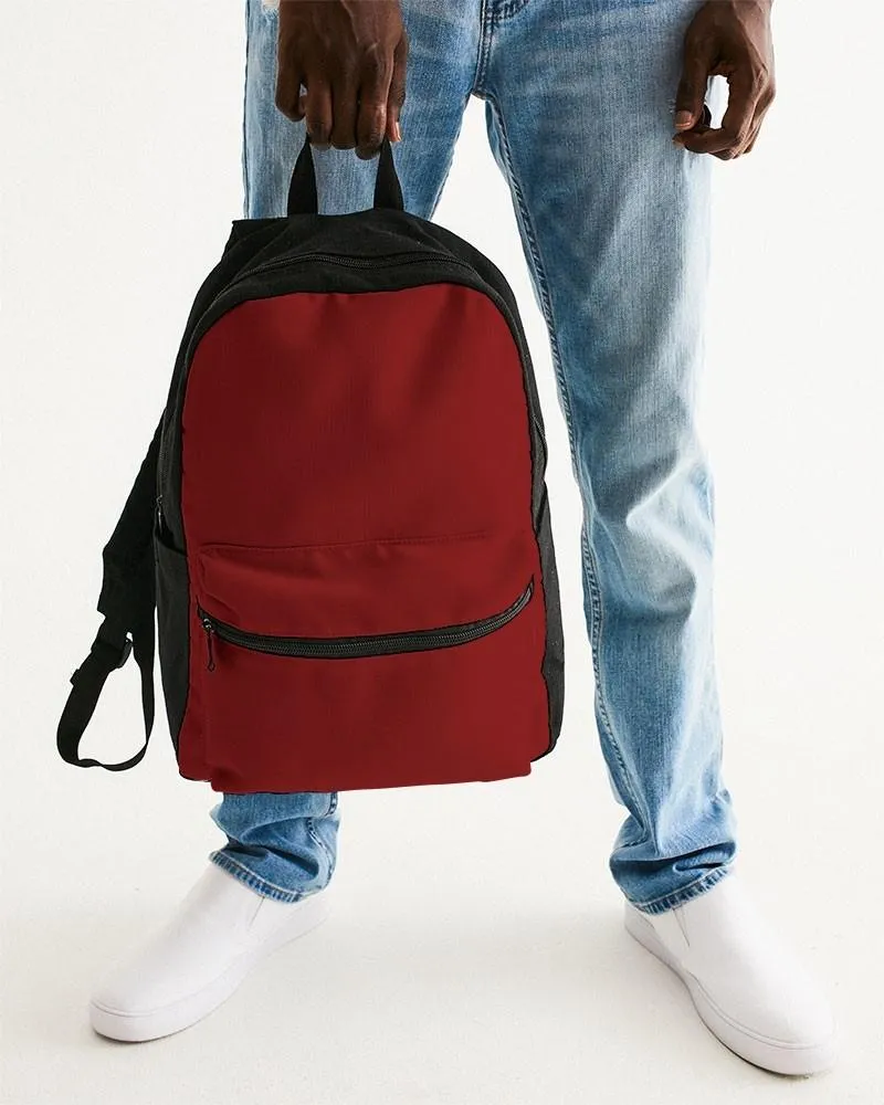 Medium Dark Red Canvas Backpack | Medium Dark Pure Red | C0M100Y100K60