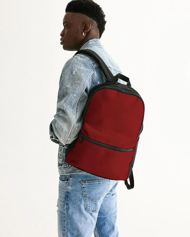 Medium Dark Red Canvas Backpack | Medium Dark Pure Red | C0M100Y100K60