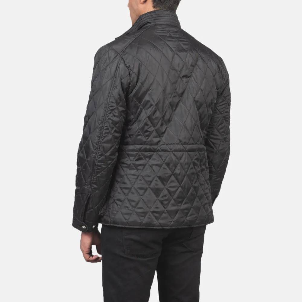 Nelson Quilted Black Windbreaker Jacket