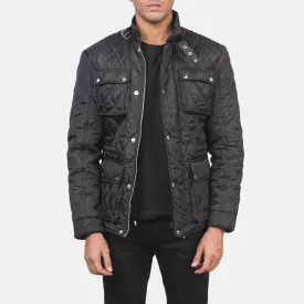 Nelson Quilted Black Windbreaker Jacket