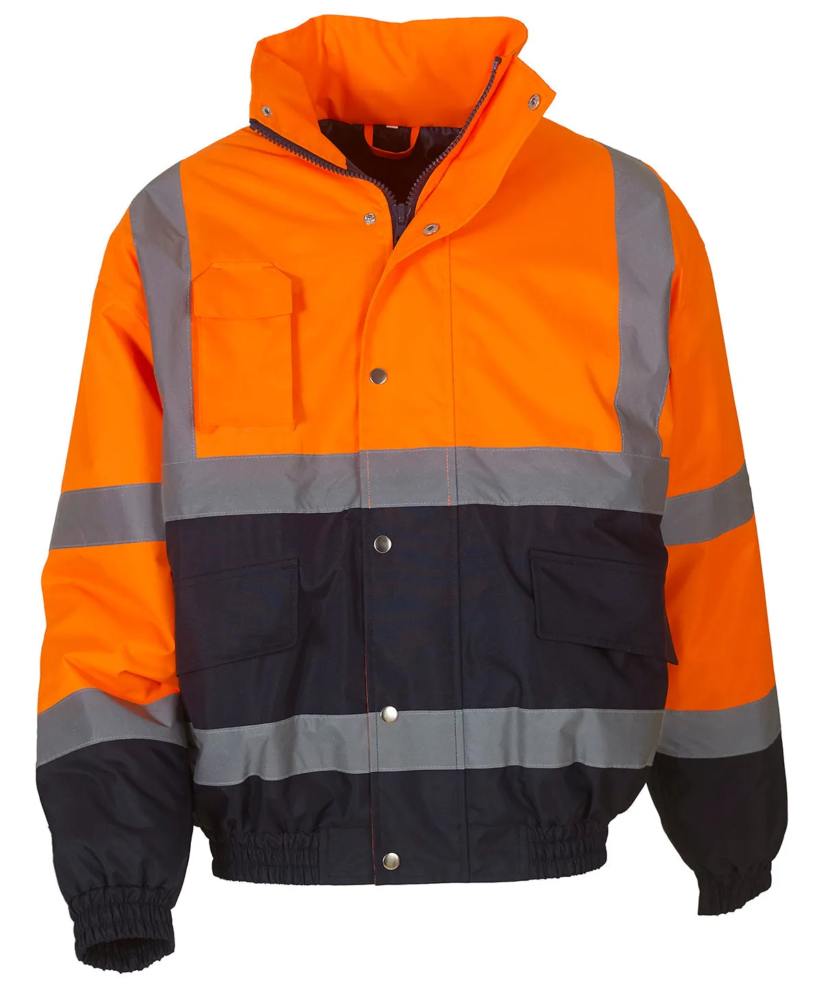 Orange/Navy - Hi-vis two-tone bomber jacket (HVP218)