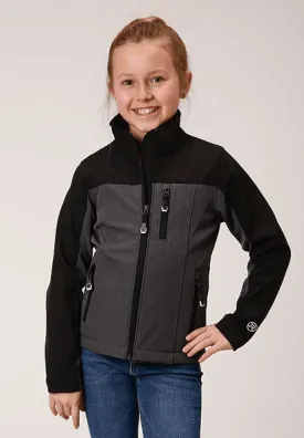 Roper Girl's Black & Grey Softshell Jacket 298-0780-6163