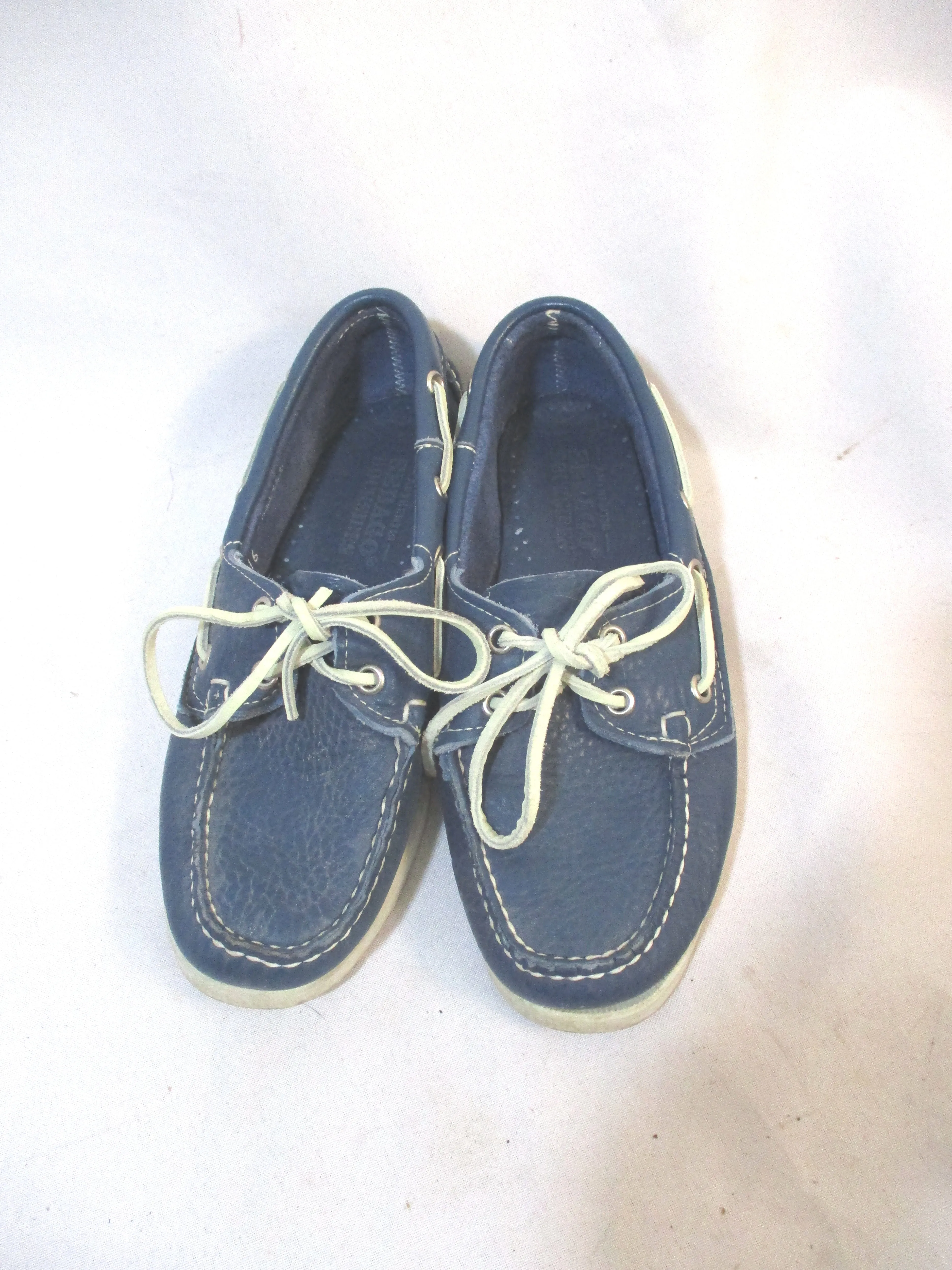 SEBAGO DOCKSIDERS Mocs Boat Shoe Preppy BLUE LEATHER 6