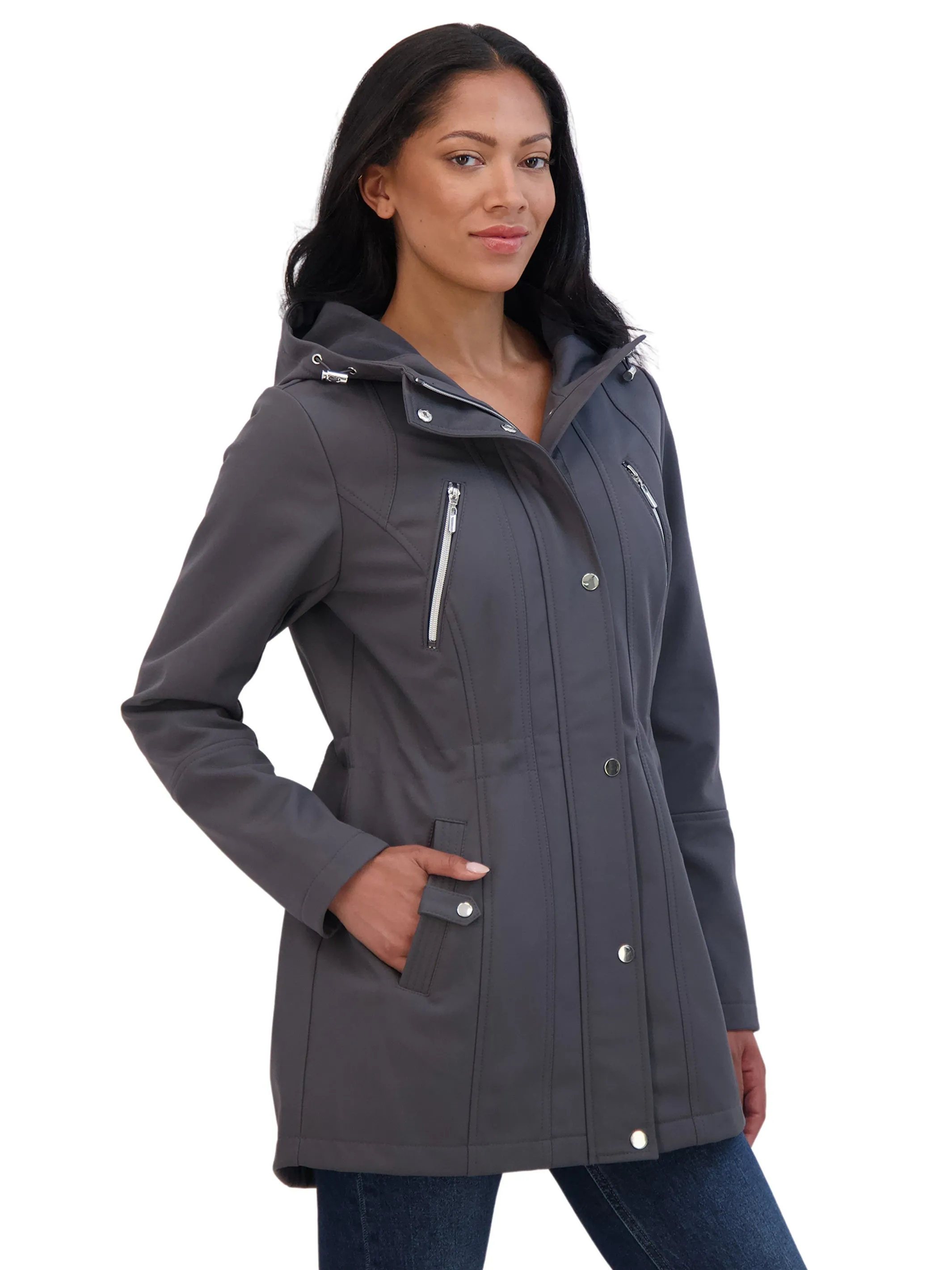 Sebby Collection Women's Softshell Jacket with Hood